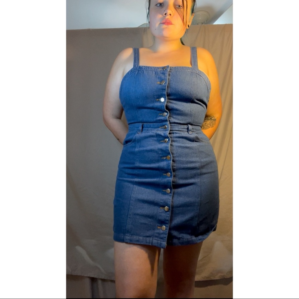 Denim button up dress